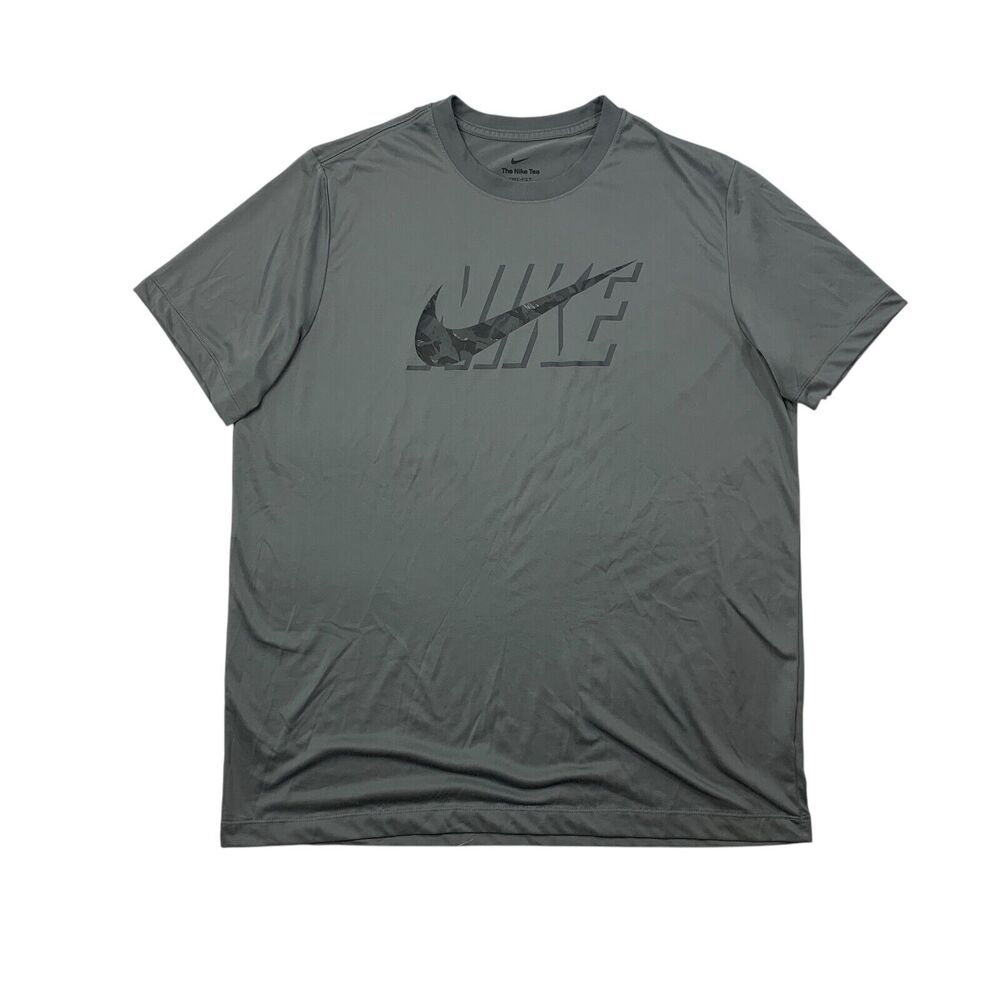 The Nike Tee Shirt Mens XL Extra Large Graphite Dri Fit Fitness Swoosh Training